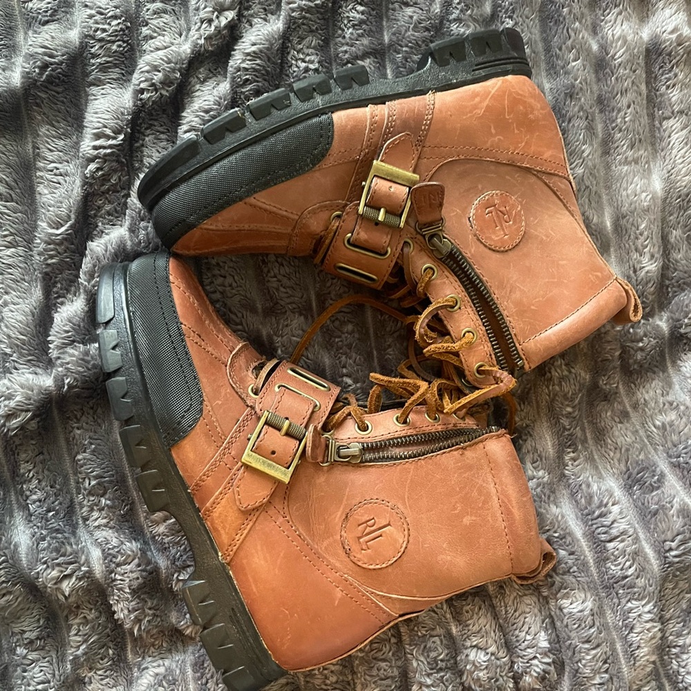 Ralph Lauren Brown and Black Ankle Boots